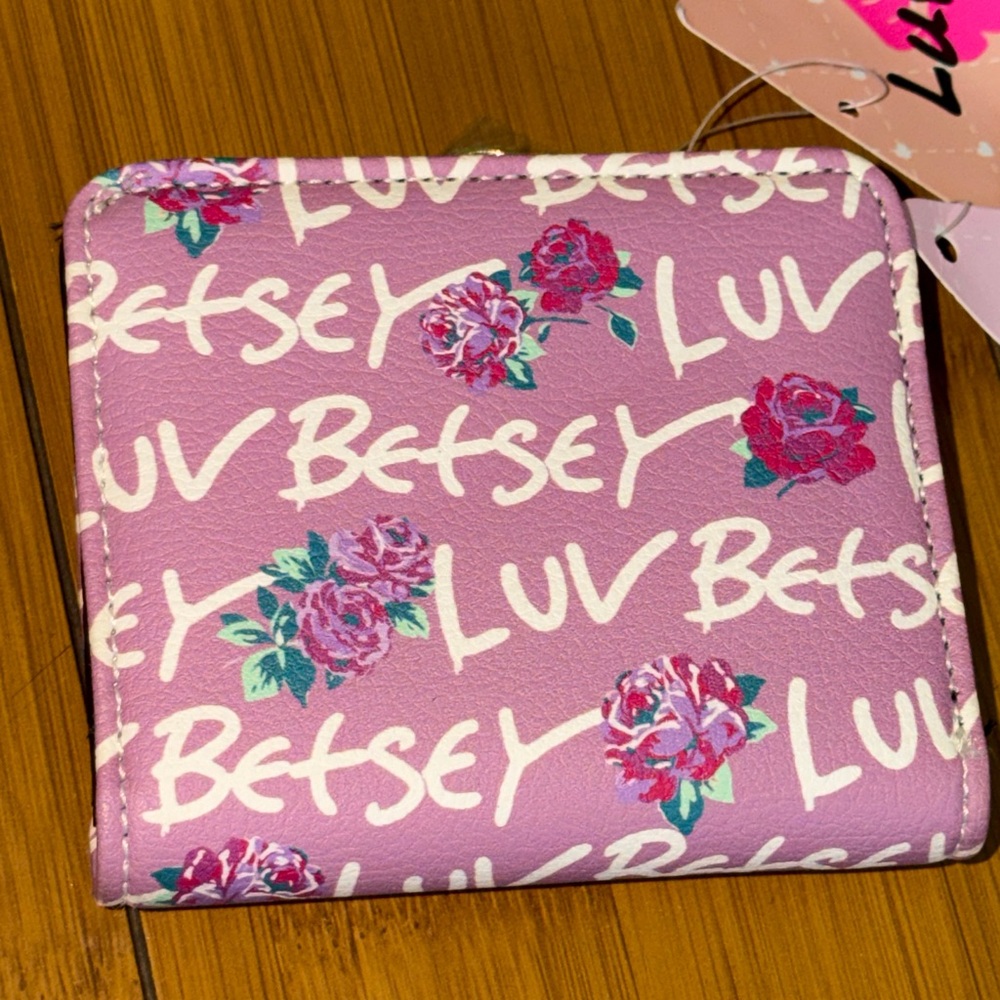 Luv Betsey Lavender Small Card Snap Wallet